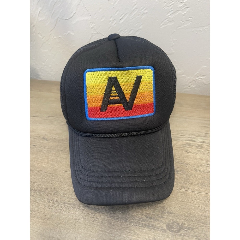 Aviator Nation Hat Cap Snap Back Black Trucker Patch Embroidered Men Women